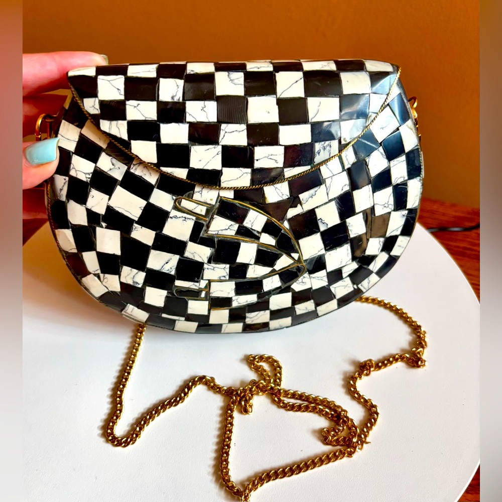 RAMLA Mosiac Bag: Checkered Black and White - Picture 3 of 7
